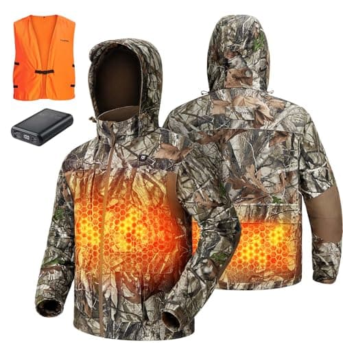 TIDEWE Heated Hunting Jacket with Back-Pocket Heated Seat (Next Camo G2)